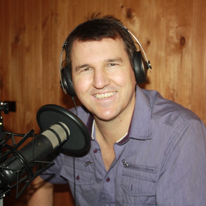 Bruce Hildebrand at the microphone